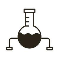 icono de estilo de línea de laboratorio de prueba de tubo médico vector