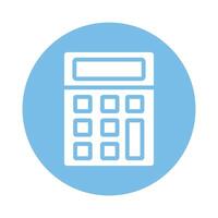 calculator math block style icon vector