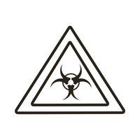 icono de estilo de línea de precaución de señal de peligro biológico vector