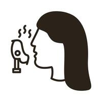 profile using face oxygen mask line style icon vector