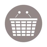 icono de estilo de bloque de comercio de cesta de compras vector