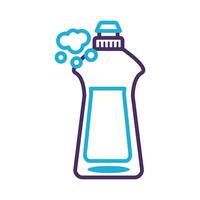 disinfectant plastic bottle product with foam line style vector