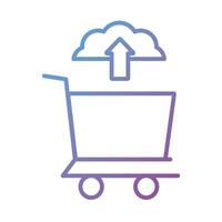 cloud computing with shopping cart Payment online line degradient style vector