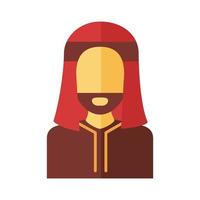 muslim male character flat style icon vector