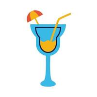 cocktail cup flat style icon vector