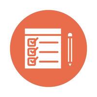 checklist with pencil block style icon vector