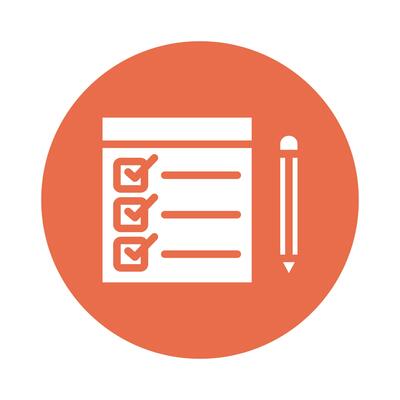 checklist with pencil block style icon