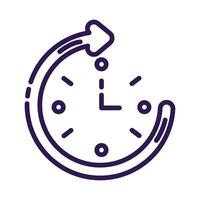 time clock with arrow around line style icon vector