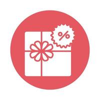 gift box present block style icon vector