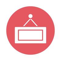 label hanging door block style icon vector