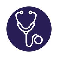 medical stethoscope tool block style icon vector