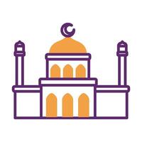 icono de estilo de línea de templo de ramadam kareem vector