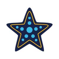icono de estilo plano de estrella de mar animal marino vector