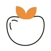 apple fresh fruit line and fill style icon vector