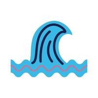 sea wave water flat style vector