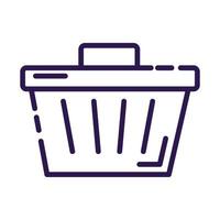 icono de estilo de línea de comercio de cesta de compras vector