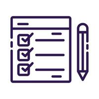 checklist with pencil line style icon vector