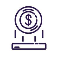 coin money dollar line style icon vector