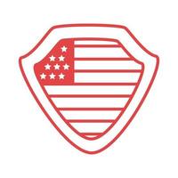 shield with united states of america flag line style vector