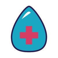 drop blood medical line and fill icon vector