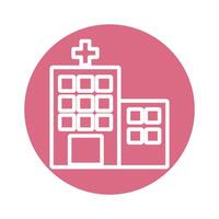 icono de estilo de bloque de construcción de hospital vector