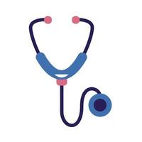 medical stethoscope tool line and fill style icon vector