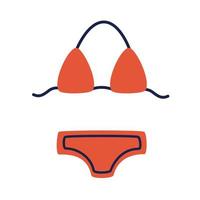 female swimsuit flat style icon vector