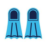 diving fins flat style icon vector