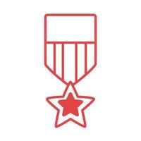 medal with united states of america flag line style vector