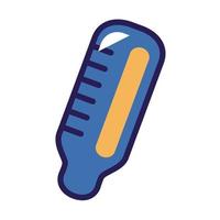 icono de estilo de relleno y línea de herramienta de termómetro médico vector