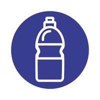 bottle water drink block style vector