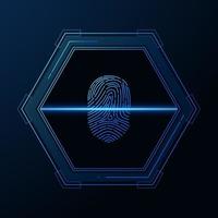 scan fingerprint, Cyber security and password control through fingerprints, access with biometrics identification vector