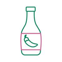 icono de estilo de línea de botella de salsa picante vector