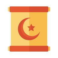 moon night with star in flag flat style icon vector