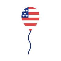 Globo de helio con estilo de silueta de bandera de los Estados Unidos de América vector