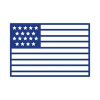 united states of america flag line style vector