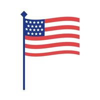 united states of america flag silhouette style vector