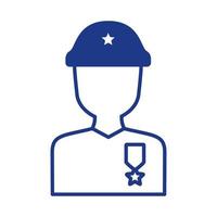 military soldier line style icon vector