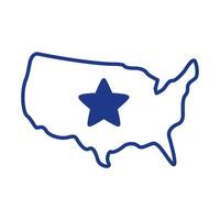 usa map with star line style icon vector