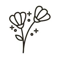 icono de estilo de línea de flores de rosas de jardín vector