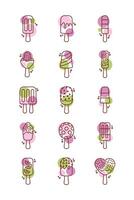 bundle of ice creams set icons vector