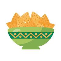 delicioso icono de estilo de detalle de nachos mexicanos vector