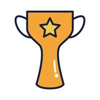 trophy cup award line and fill style vector