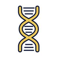 dna molecule structure line and fill style vector