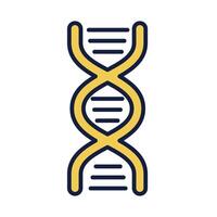 línea de estructura de la molécula de adn y estilo de relleno vector