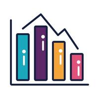 infographic statistics bars line and fill style vector