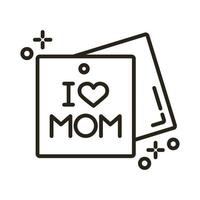 mother day notes paper line style icon vector