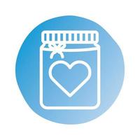 happy valentines day heart in mason jar block style vector