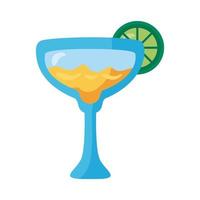 fresh tropical tequila cocktail with lemon detaild style icon vector