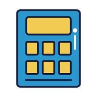 calculator math device line and fill style vector